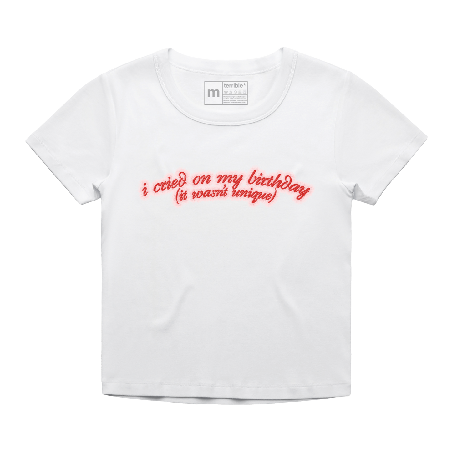 i cried on my birthday: baby tee